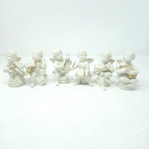 Elegant White and Gold Angel Figurines Set